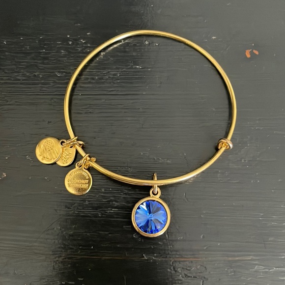 Alex and Ani Jewelry - Alex and Ani Sapphire Blue December Birthstone Gold Bangle Bracelet